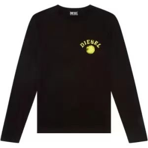 Image of Diesel Circle Long Sleeve T-Shirt Mens - Black