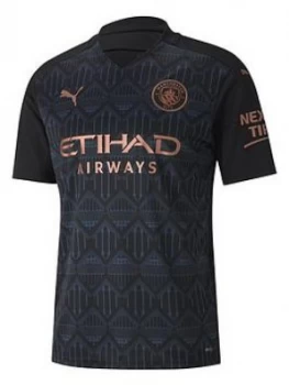 Image of Puma Manchester City Short Sleeve Away Stadium Jersey - Black