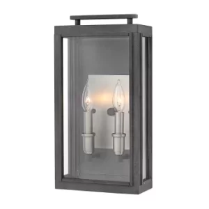 Image of Hinkley Sutcliffe Outdoor 2 Light Wall Lantern Aged Zinc IP44