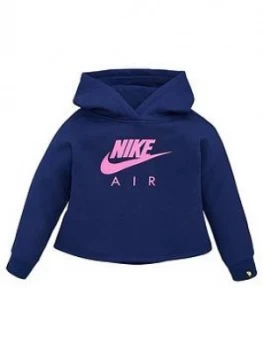 Image of Nike Sportswear Air Younger Girls Overhead Hoodie - Blue, Size 3-4 Years, Women