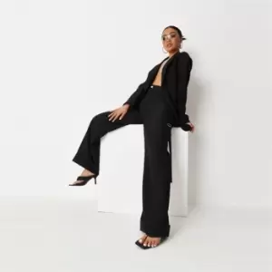 Image of Missguided Turn Up Cuff Cargo Trousers - Black