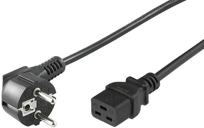 Image of Microconnect PE0771901 power cable Black 1m CEE7/7 C19 coupler