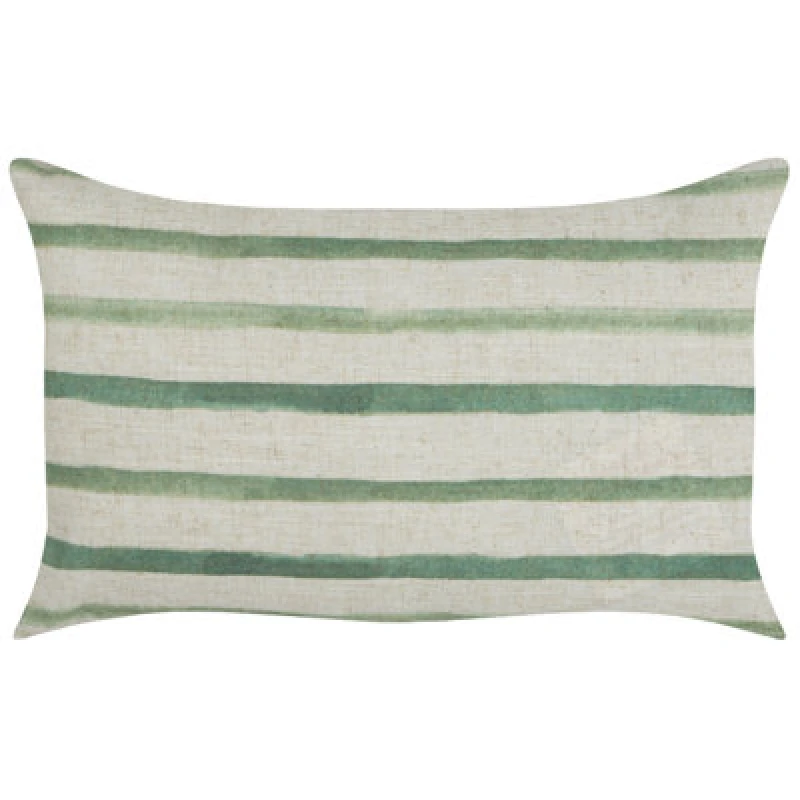 Image of Beliani Throw Cushion Kafra 30 X 50 Cm Green Striped