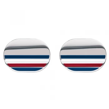 Image of Tommy Hilfiger Silver Striped Cufflinks