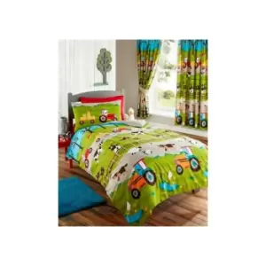 Image of Farmyard Double Duvet Cover Set Bed Quilt Farm Animals, Childrens Bedroom