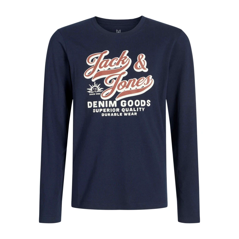 Image of Jack and Jones Colour Logo Longsleeve T-Shirt Junior Boys Sky Captain male 12 Years