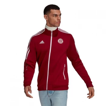 Image of adidas Bayern Munich Anthem Jacket 2021 2022 Mens - Red