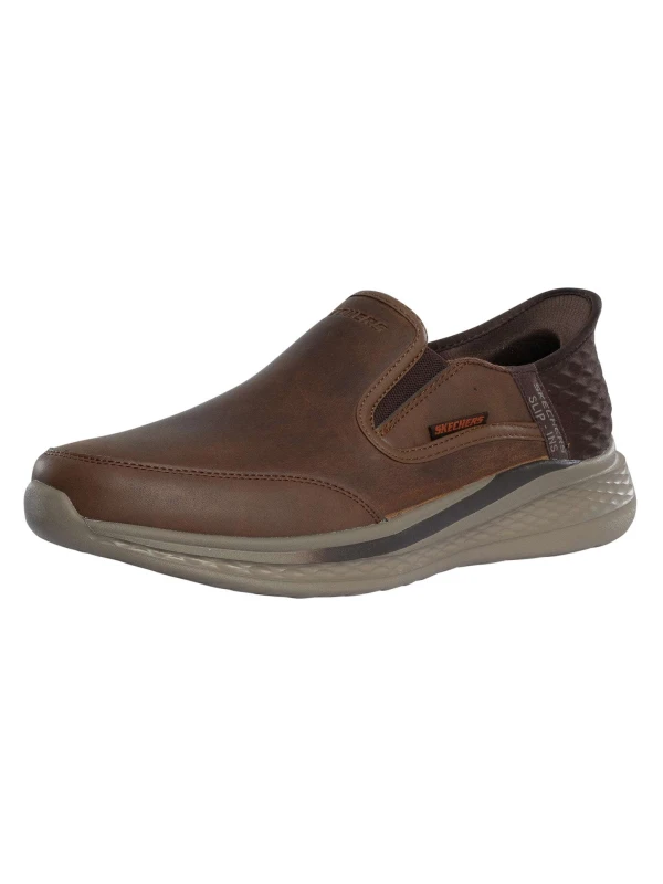 Image of Skechers Mens Slip Ins Hands Free Relaxed Fit Slade Cooper Brown Shoes - UK 9 Brown male PS4280DKB9
