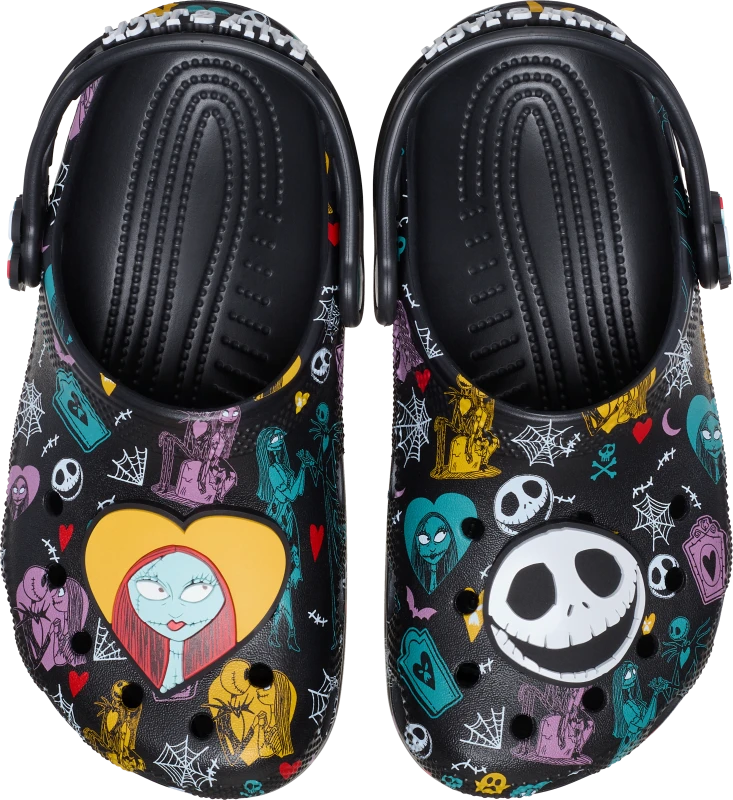 Image of Crocs Kids Disney Tim Burtons The Nightmare Before Christmas Jack and Sally Classic Clogs Multi C11