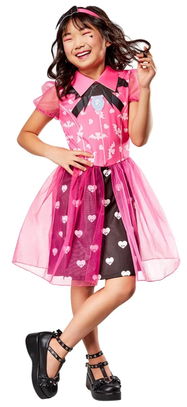 Image of Rubie's Monster High Draculaura Kids Costume Size: 7-8 Years Multicolor Unisex 7-8 Years