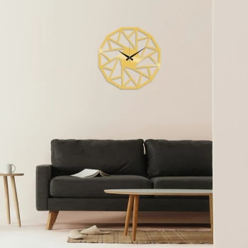 Image of Metal Wall Clock 18 - Gold Gold Decorative Metal Wall Clock