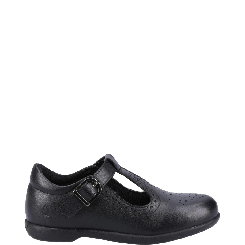 Image of Hush Puppies Girls Britney Leather Mary Jane School Shoes UK Size 2 (EU 34) Black HUS786-BLACK-2