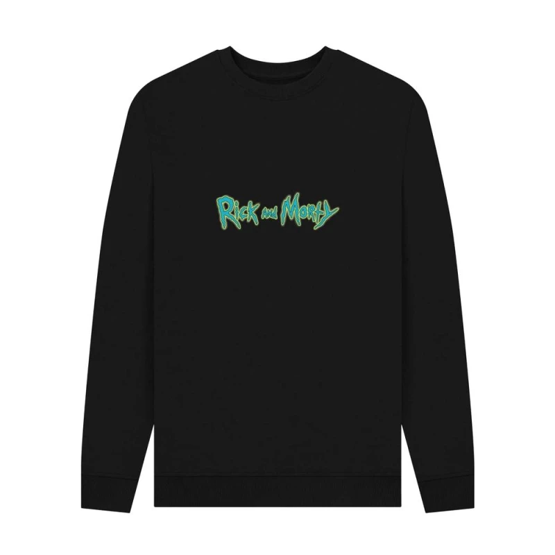 Image of Rick & Morty Mens Logo Sweatshirt in Black Size: Small Black Male S
