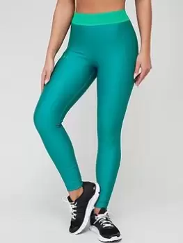 Image of Under Armour Branded Waistband Leggings - Green, Size XS, Women