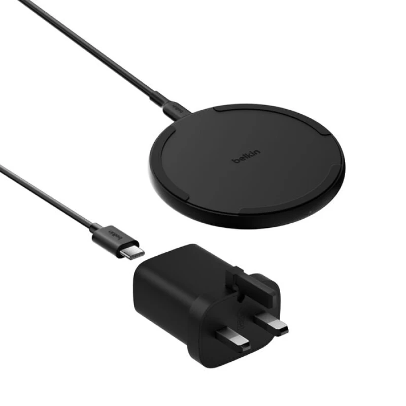 Image of Belkin BoostCharge Mobile phone Black AC, USB Wireless charging Indoor WIA012MYBK