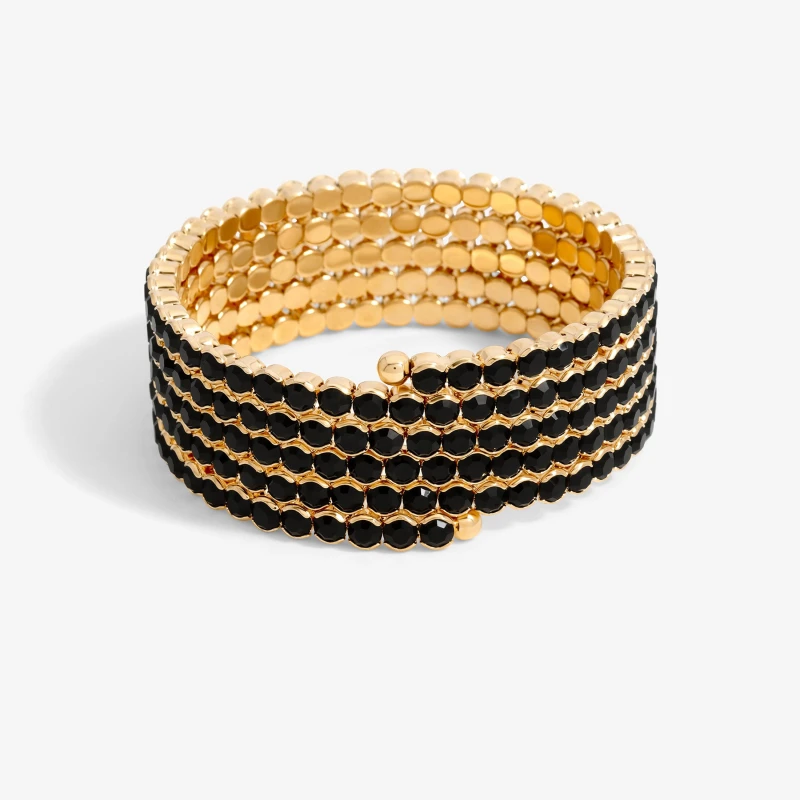 Image of Mood Gold Black Wrap Cuff Bracelet Jewellery Sets One Size Gold 42451910000