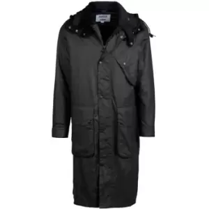 Image of BARBOUR INTERNATIONAL Ymc Oversized Rider Waxed Jacket - Black