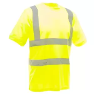 Image of Yoko Ladies/Womens Hi-Vis Short Sleeve T-Shirt (Pack of 2) (S) (Hi-Vis Yellow)