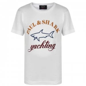 Image of Paul And Shark Junior Boys Logo T Shirt - White