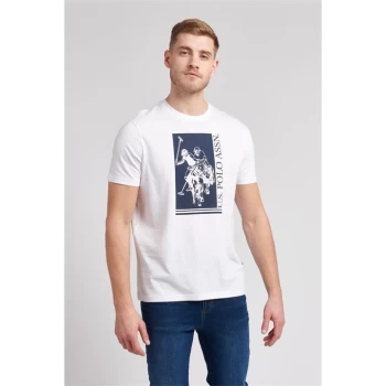 Image of US Polo Assn Block Print T Shirt - White