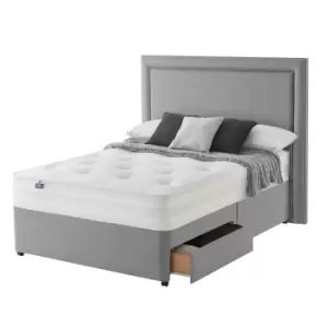 Image of Silentnight Mirapocket 1200 135cm 2 Drawer Divan Bed Set - Slate Grey No Headboard