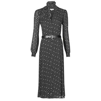Image of Michael Kors CIRCLE LOGO SHRT DRS womens Long Dress in Black - Sizes S,L,XL,XS