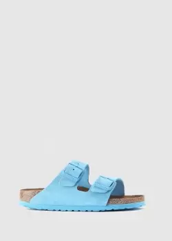 Image of Birkenstock Womens Arizona Suede Sandal In Sky Blue