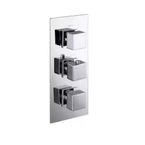 Image of Cube square triple shower valve with diverter - 3 outlets