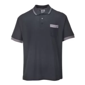 Image of Portwest Mens Texo Contrast Polo Shirt Black S