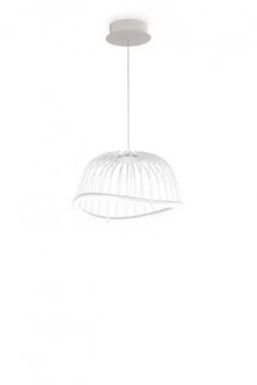 Image of Caged Ceiling Pendant 41cm Round, 20W LED, 3000K, 1400lm, White