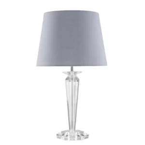 Image of Davenport K9 Crystal Table Lamp with Grey Aspen Shade