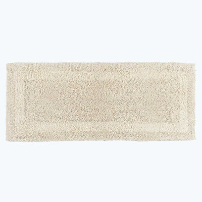 Image of Homescapes Luxury Reversible Bath Mat Runner - Natural Cream