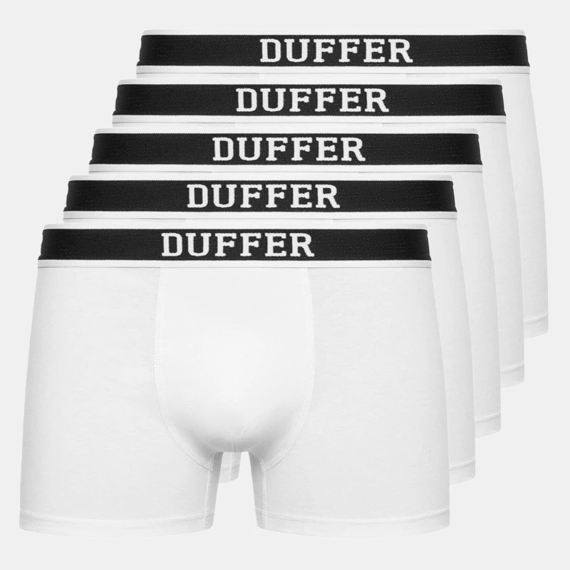 Image of Duffer Mens Holloway Boxers 5pk in White Size: Large White Male L