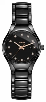 Image of RADO True Diamonds Plasma High-tech Ceramic Black Dial Watch