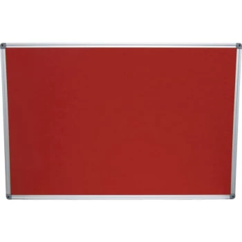 Image of Felt Notice Board 900X600 MM Red Aluminium Trim - Offis