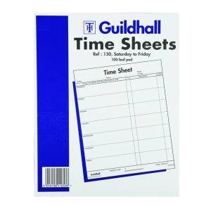 Image of Exacompta Guildhall Work Time Sheet Saturday - Friday 254x203mm Pack