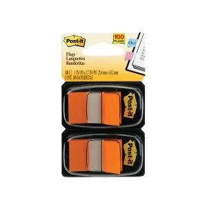 Image of Post it Index Dispenser Orange Pack of 2x50 680 O2EU
