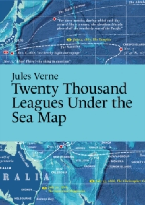 Image of Jules Verne, Twenty Thousand Leagues Under the Sea Map Fold-out book or chart