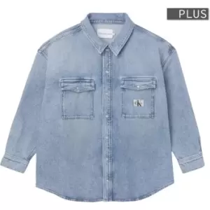 Image of Calvin Klein Jeans Utility Shirt Jacket Plus - Blue