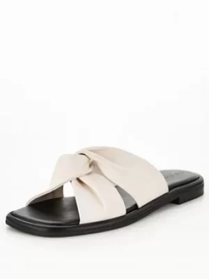 Image of Ted Baker Pebba Soft Leather Flat Sandal, White, Size 40, Women