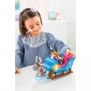 Image of Disney Frozen Kristoffs Sleigh by Little People, Figure and Ve...