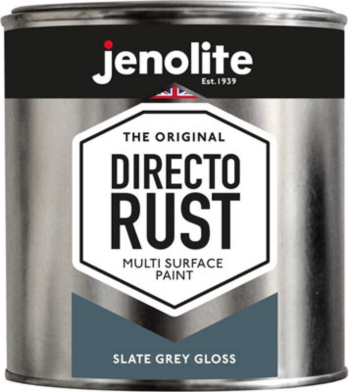 Image of Jenolite Directorust All-in-One Multi Surface Paint - Slate Grey Gloss - 1L