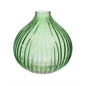 Image of Round Fluted Glass Vase (Green)