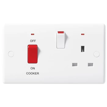 Image of BG Nexus White Double Cooker Switch / Socket 45A - 870