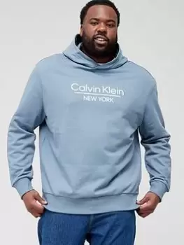 Image of Calvin Klein Big & Tall New York Logo Overhead Hoodie - Grey, Size 5XL, Men