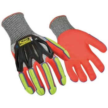 Image of Medium Duty Impact Resistant Gloves Hi Viz Size 8 - Ansell