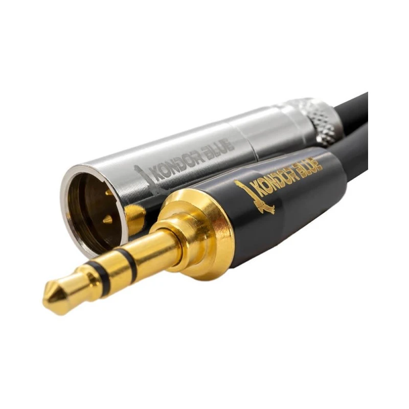 Image of Kondor Blue Mini XLR to 3.5mm Gold Stereo Plug 14-in Cable Black