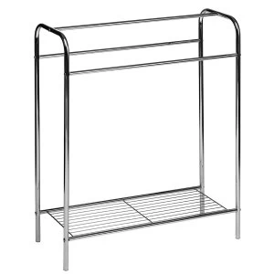 Image of Premier Housewares Floor Standing Towel Stand - Chrome Plated Steel
