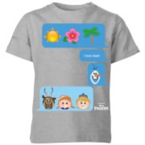 Image of Disney Frozen I Love Heat Emoji Kids T-Shirt - Grey - 7-8 Years