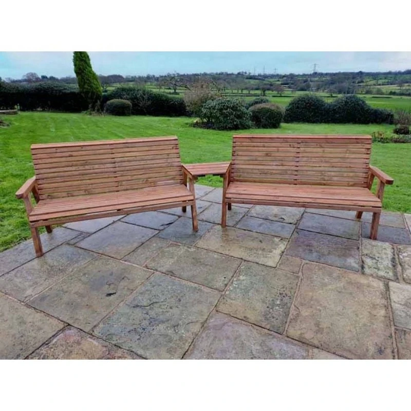 Image of Churnet Valley Garden Furniture Ltd Valley 2X3B Set Angled Tray - Fully Assembled - Set of Cushions Inc in Brown Brown Unisex